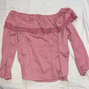 Muave off the shoulder blouse